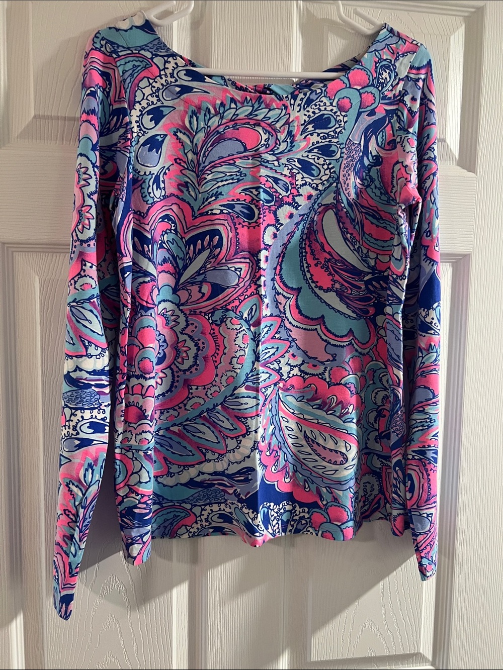 Lilly Pulitzer Pink Blue Paisley Long Sleeve Tee